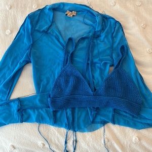 Verge Girl Blue Mesh Top and bralette